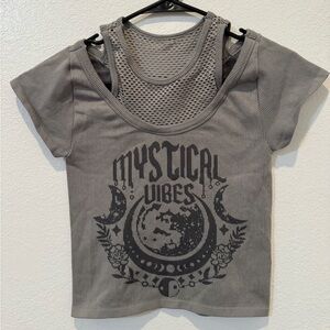 Almost Famous Gray Mystical Vibes Top